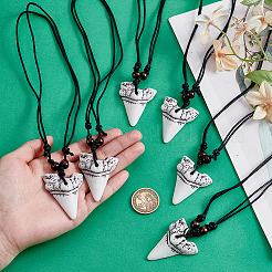 24Pcs Resin Tooth Shape Pendant Necklaces&nbsp;NJEW-GA0001-19