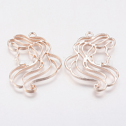 Alloy Open Back Bezel Pendants&nbsp;PALLOY-P166-34RG