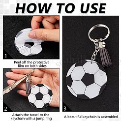 DIY Sports Ball Acrylic Pendant Keychain Making Kits&nbsp;DIY-SP0001-44D