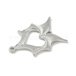304 Stainless Steel Bat Wings Heart Links Connector Charms&nbsp;STAS-S186-13P