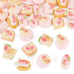 30Pcs Strawberry Opaque Resin Decoden Cabochons&nbsp;RESI-TADJ0001-16