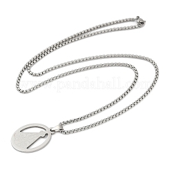 201 Stainless Steel Nossa Senhora Aparecida Virgin Mary Pendant Necklaces for Women&nbsp;LS-NJEW-K283-01P