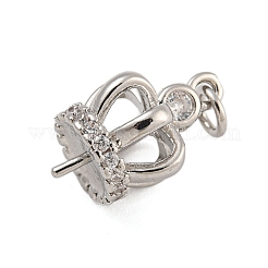 Rack Plating Brass Micro Pave Clear Cubic Zirconia Peg Bails&nbsp;KK-F876-25P