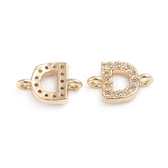 Brass Micro Pave Cubic Zirconia Letter Links&nbsp;ZIRC-I042-16G-D