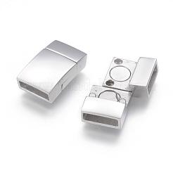 Tarnish Resistant 304 Stainless Steel Magnetic Clasps with Glue-in Ends&nbsp;STAS-G143-75P