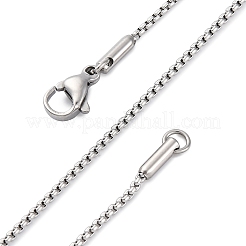 304 Stainless Steel Box Chain Necklaces&nbsp;NJEW-O112-17C-P