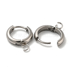 Tarnish Resistant 201 Stainless Steel Huggie Hoop Earring Findings&nbsp;STAS-P283-01X-P