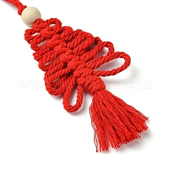 3Pcs 3 Colors Handmade Macrame Cotton Christmas Tree Pendant Decoration&nbsp;HJEW-JM02708