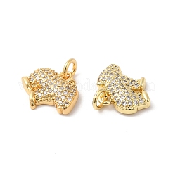 Brass Micro Pave Clear Cubic Zirconia Pendants&nbsp;ZIRC-L103-039G