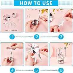 Iron Rotating Tealight Candle Holder&nbsp;AJEW-FG0001-19P