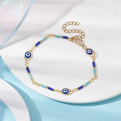 Brass Horse Eye Link Chain Bracelet&nbsp;BJEW-JB09753