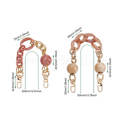 2Pcs 2 Style Oval & Round Beads Acrylic Bag Handle&nbsp;FIND-GN0001-16A