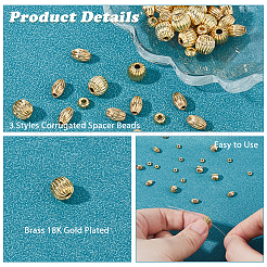 60Pcs 3 Styles Brass Beads&nbsp;KK-HS0015-05