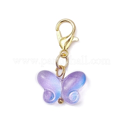 Transparent Glass Butterfly Pendant Decorations&nbsp;HJEW-JM04018-02