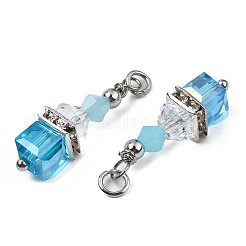 Faceted Transparent Glass Charms&nbsp;GLAA-Q026-08