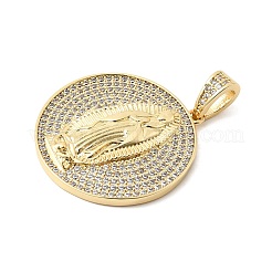 Brass Micro Pave Cubic Zirconia Pendants&nbsp;KK-L262-26G