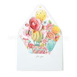 Pop Up 3D Flower Paper Greeting Cards&nbsp;AJEW-L102-01D