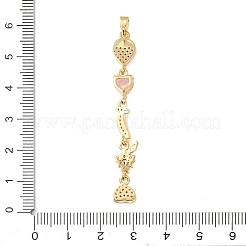 Brass Micro Pave Pink Cubic Zirconia Big Pendants&nbsp;CU-CBA2C2D-17G