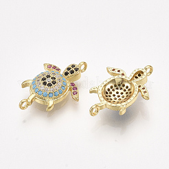 Brass Micro Pave Cubic Zirconia Links&nbsp;ZIRC-T008-04G