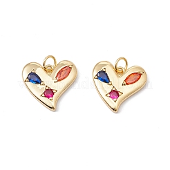 Rack Plating Brass Micro Pave Colorful Cubic Zirconia Pendants&nbsp;ZIRC-C040-37G
