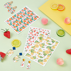 3Pcs 3 Styles Fruit Pattern Ceramics Clay Water Transfer Paper&nbsp;DIY-GA0002-95