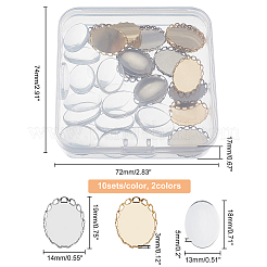 40Pcs 2 Style 304 Stainless Steel Cabochon Settings&nbsp;STAS-DC0003-77