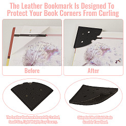 24Pcs 4 Styles PU Leather Fan/Heart Bookmarks&nbsp;AJEW-TA0002-55