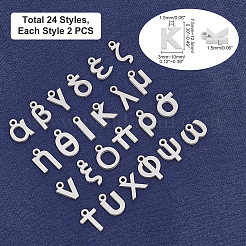 48Pcs 24 Letters 304 Stainless Steel Charms&nbsp;STAS-PH0001-30