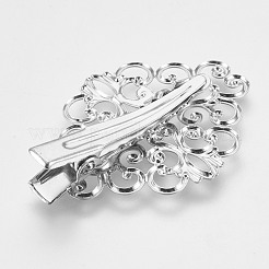 Hair Accessories Iron Alligator Hair Clip Findings&nbsp;X-MAK-WH0002-02P