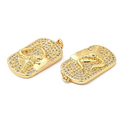 Brass Micro Pave Cubic Zirconia Pendants&nbsp;KK-P236-17G