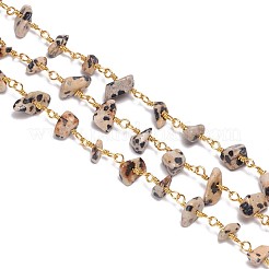 Handmade Natural Dalmatian Jasper Beaded Chains&nbsp;CHC-F007-13