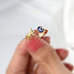 Golden Brass Letter A Open Cuff Rings&nbsp;NE2200-1