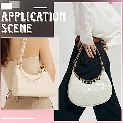 2Pcs 2 Styles Alloy Enamel Flower Butterfly Charm Brass Bag Decorative Chains&nbsp;HJEW-SC0002-60