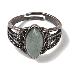 Natural Green Aventurine Horse Eye Adjustable Rings&nbsp;RJEW-K271-05R-12