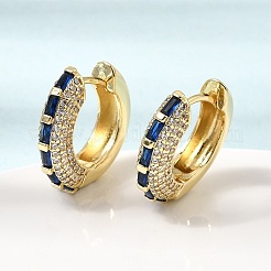 Brass Micro Pave Cubic Zirconia Hoop Earrings&nbsp;KK-CBA8324-22G