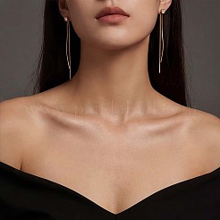 304 Stainless Steel Cubic Zirconia Tassel Earrings&nbsp;WGD0BF9-01