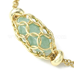 Natural Green Aventurine Bullet Link Bracelet&nbsp;BJEW-JB09563-02