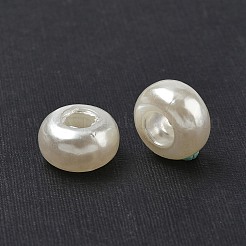 ABS Plastic Imitation Pearl Rondelle Large Hole European Beads&nbsp;X-MACR-S256-A41