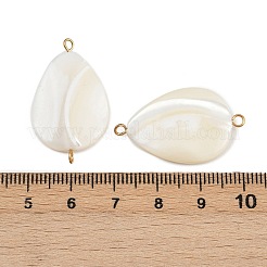 Natural Shell Teardrop Connector Charms&nbsp;X1-STAS-D378-28G