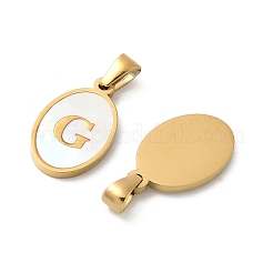Natural Shell Oval with Initial Pendants&nbsp;STAS-I351-23G-G
