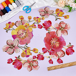 2Pcs 2 Colors Flower Pattern Polyester Computerized Embroidery Cloth Sew on Appliques&nbsp;PATC-NB0001-13A