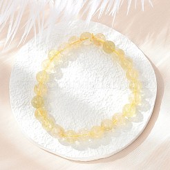 Natural Citrine Beaded Stretch Bracelets&nbsp;BJEW-I253-8mm-21