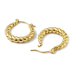 Ion Plating(IP) 304 Stainless Steel Twist Teardrop Hoop Earrings for Women&nbsp;EJEW-I284-10G