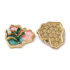 Light Gold Tone Alloy Enamel Pendants&nbsp;ENAM-B028-34KCG-03