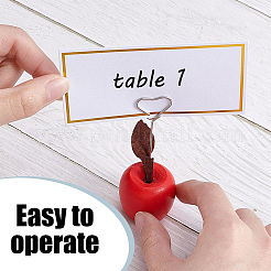 20Pcs Apple Wood & Iron Name Card Holders&nbsp;AJEW-GA0010-01