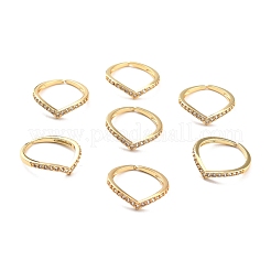 Clear Cubic Zirconia Crown Open Cuff Ring for Women&nbsp;X-RJEW-C018-15G