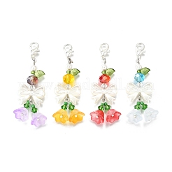 4Pcs Glass & ABS Imitation Pearl Pendant Decoration&nbsp;X1-HJEW-TA00352