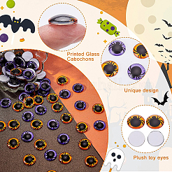 72Pcs 2 Colors Eye Printed Glass Cabochons&nbsp;GGLA-BC0001-008
