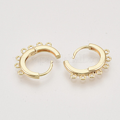 Brass Huggie Hoop Earring Findings&nbsp;KK-T048-016G-NF