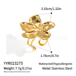 304 Stainless Steel Flower Cuff Rings&nbsp;QT8325-2